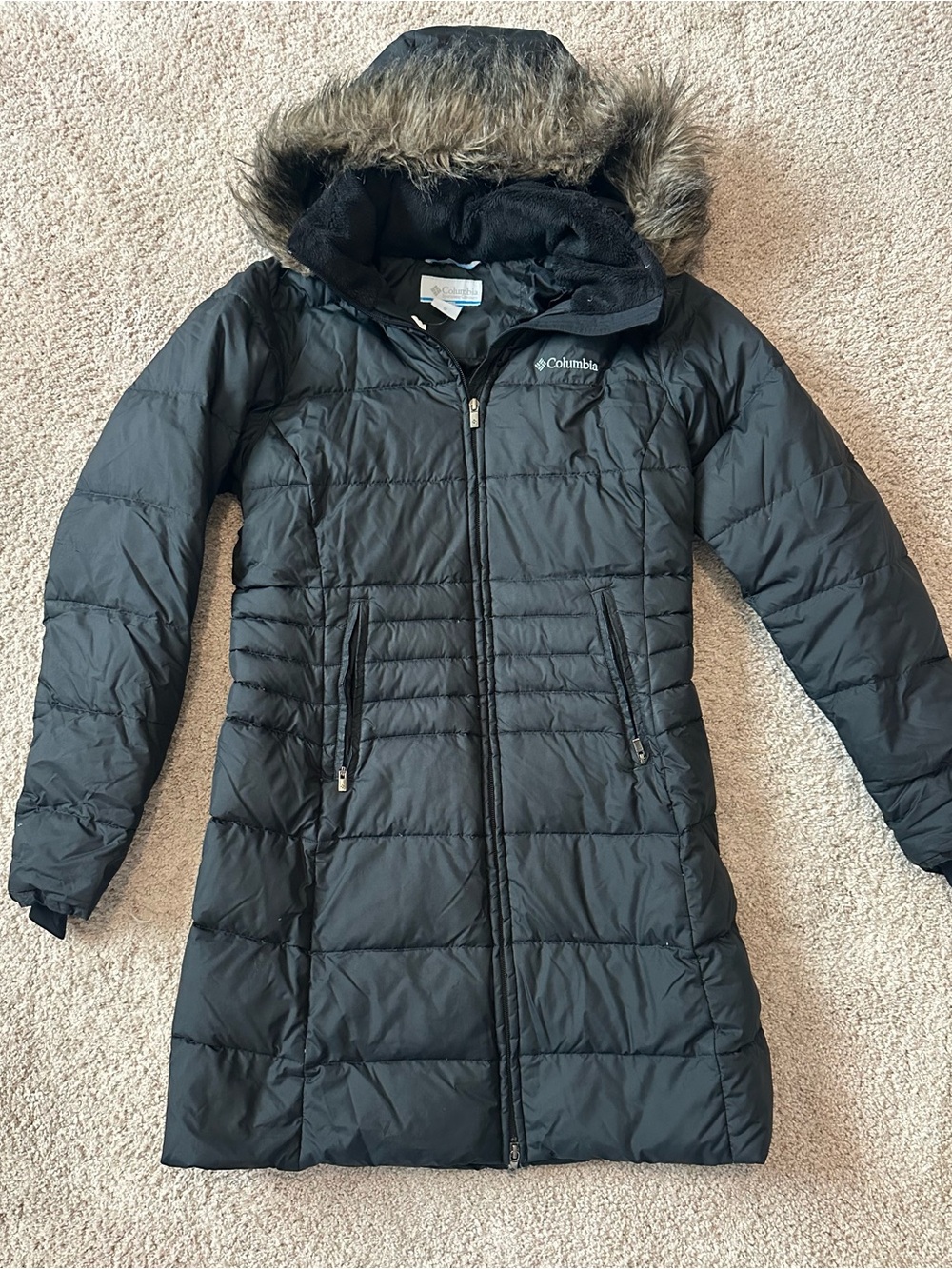 Columbia Womens' Black Insulated Hooded Winter Coat